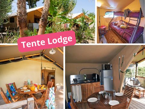 Tente en toile et en bois 5 personnes - Lodge toilé Victoria - 30m²