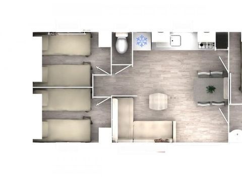 MOBILHOME 6 personnes - Premium 35m² 3 chambres, Clim, Tv, lave-vaisselle