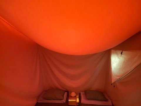 Tente en toile et en bois 6 personnes - Lodge Canada Confort (6p-3ch) 35m² sans sanitaires