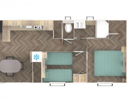 MOBILHOME 4 personnes - Mobil-home Luxe 40m² (4p-2ch), Clim, Tv, Lv, lit 160,volets roulants, plancha, Nespresso