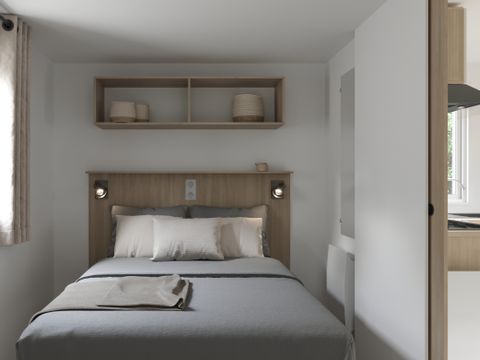 MOBILHOME 2 personnes - Mobil-home PREMIUM 2p (20m²) , 1 chbre, climatisation, TV, Terrasse, lit queen size