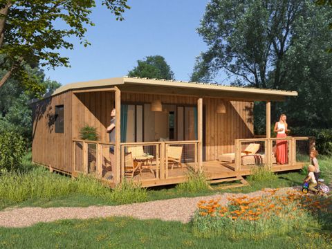 CHALET 5 personnes - Chalet Premium (35m²) avec terrasse couverte, 2 chambres