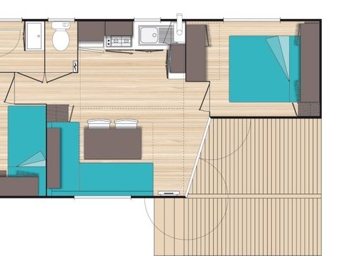MOBILHOME 4 personnes - Classic XL | 2 Ch. | 4 Pers. | Terrasse simple | TV