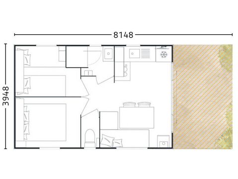 MOBILHOME 6 personnes - Mobil-home | Comfort | 2 Ch. | 4/6 Pers. | Terrasse simple | Clim.