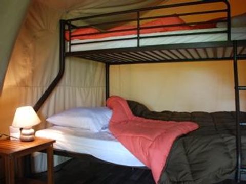 Tente en toile et en bois 5 personnes - Tente Safari - KENYA 30m² - 2 chambres - Sans sanitaires