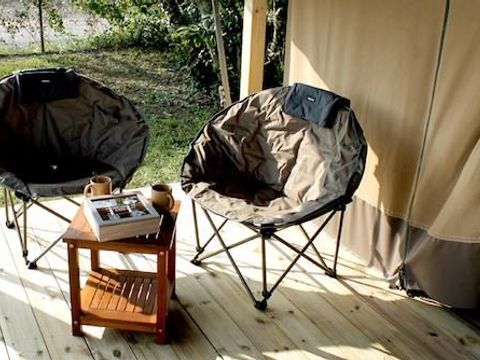 Tente en toile et en bois 5 personnes - Tente Safari - KENYA 30m² - 2 chambres - Sans sanitaires