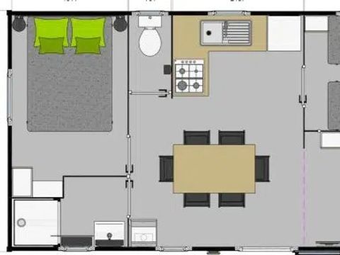 Mobilhome 5 personnes - Grand Confort - 28m² - 2 chambres