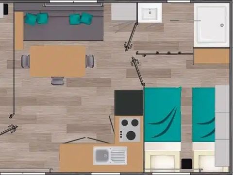 Mobilhome 4 personnes - Climatisé - 23m² - 2 chambres M
