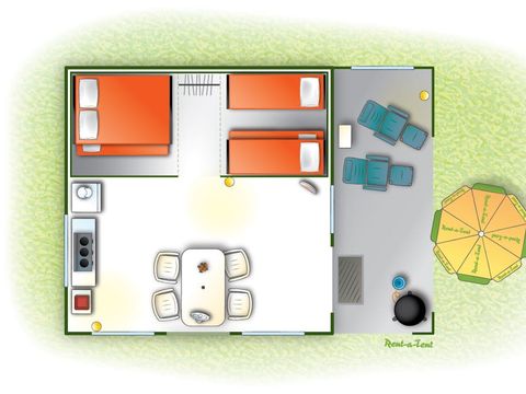 TENTE 4 personnes - Tente Ciela Nature - 2 chambres (sans sanitaire) TENTE 4 personnes - Tente Ciela Nature - 2 chambres (sans sanitaire)