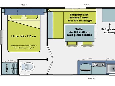 MOBILHOME 4 personnes - Ciela Confort Compact - 2 chambres