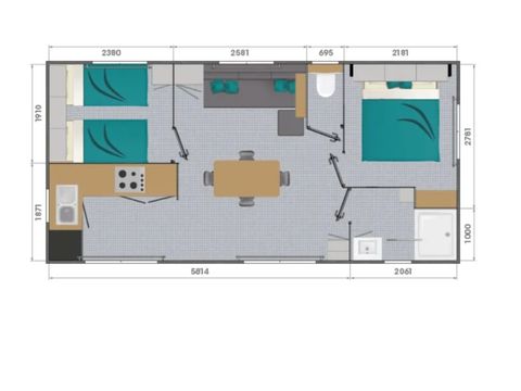 MOBILHOME 4 personnes - Loggia Premium  29/30 - Clim TV