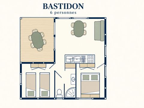 Gîte 6 personnes - BASTIDON
