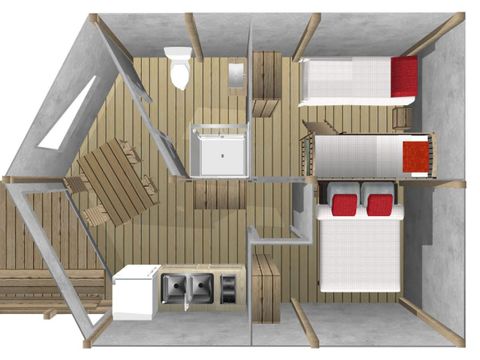 TENTE TOILE ET BOIS 5 personnes - Tente Junior - Arrivée samedi / mercredi - avec sanitaire - Animaux Interdits