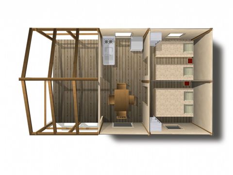 TENTE TOILE ET BOIS 5 personnes - Sahari - Arrivée samedi sans sanitaire TENTE TOILE ET BOIS 5 personnes - Sahari - Arrivée samedi sans sanitaire