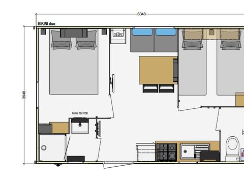 MOBILHOME 4 personnes - Privilège bikini - Animaux Interdis