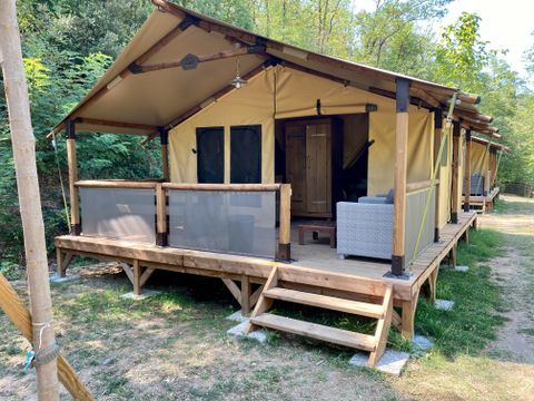 Tente en toile et en bois 5 personnes - SAFARI (Sans sanitaires)