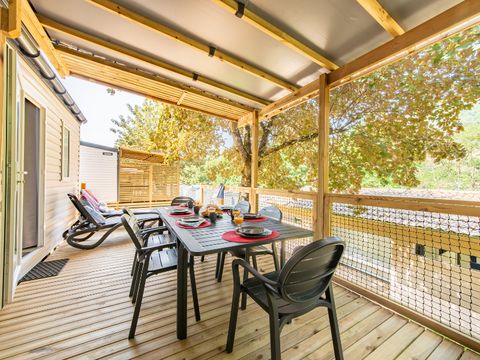 MOBILHOME 5 personnes - Premium - 2ch - terrasse couverte - CLIM + TV