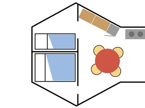 TENTE TOILE ET BOIS 4 personnes - Tipi Standard 18m² -  2ch - Sans sanitaire