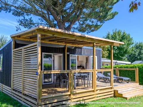 MOBILHOME 6 personnes - Homeflower Premium 35m² - 3 chambres + terrasse + TV + Draps + Serviettes + Clim