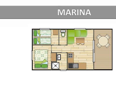 MOBILHOME 4 personnes - MARINA/MONTANA LOISIR Climatisé 4 personnes