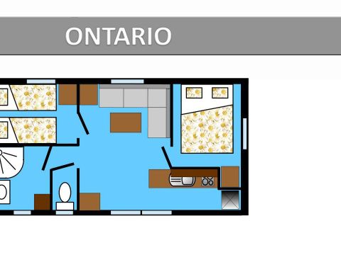 MOBILHOME 4 personnes - ONTARIO CLASSIC Climatisé 4 personnes