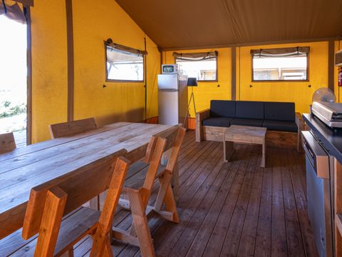 Tente en toile et en bois 6 personnes - Tente safari Grimaud