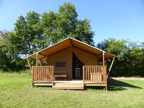 Tente en toile et en bois 6 personnes - Tente safari Grimaud