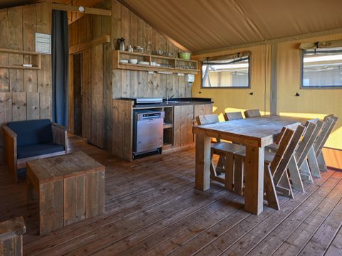 Tente en toile et en bois 6 personnes - Tente safari Grimaud