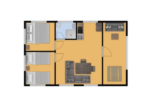 Tente en toile et en bois 4 personnes - Tente safari Fréjus, 2 chambres