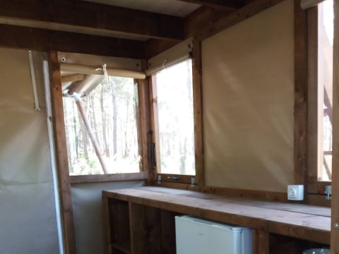 TENTE TOILE ET BOIS 2 personnes - BIVOUAC (Sans sanitaires) Animaux non admis