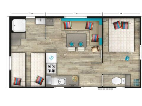 MOBILHOME 4 personnes - CONFORT 2CH