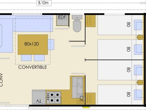 MOBILHOME 6 personnes - CONFORT 3CH