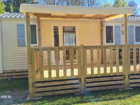 MOBILHOME 6 personnes -  Mobil home Bermudes Confort 30m² (3 chambres) + terrasse semi couverte de 18 m² + TV 6 pers