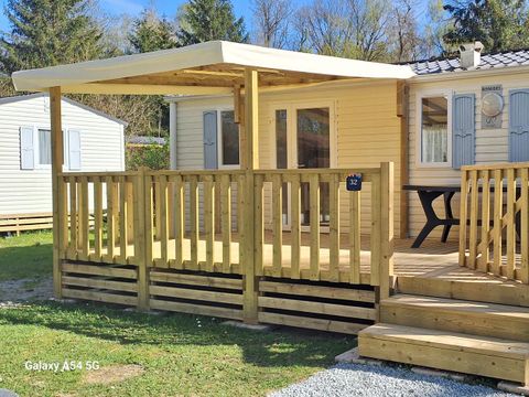 MOBILHOME 6 personnes -  Mobil home Bermudes Confort 30m² (3 chambres) + terrasse semi couverte de 18 m² + TV 6 pers