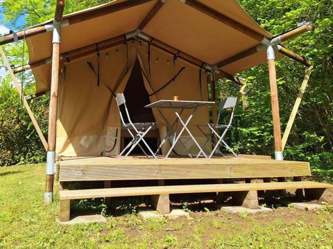 TENTE TOILE ET BOIS 2 personnes - Woodlodge Nature - 2 lits simple ou 1 lit double - Face à l'étang 2 pers