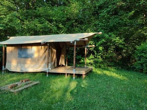 TENTE TOILE ET BOIS 2 personnes - Woodlodge Nature - 2 lits simple ou 1 lit double - Face à l'étang 2 pers