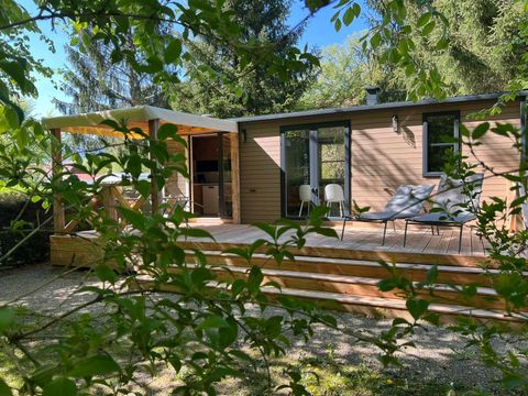 MOBILHOME 4 personnes - Cottage Ohara Côté Jardin Premium 30m² - 2 chambres + Terrasse semi couverte + Clim  - Vue forêt