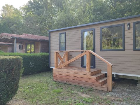 MOBILHOME 4 personnes - Cottage Ohara Côté Jardin Premium 30m² - 2 chambres + Terrasse semi couverte + Clim  - Vue forêt