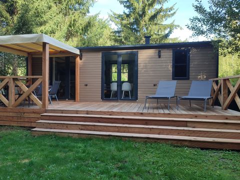 MOBILHOME 4 personnes - Cottage Ohara Côté Jardin Premium - 30m²-2 chambres -Terrasse semi couv- Vue sur la forêt- LV 4 pers