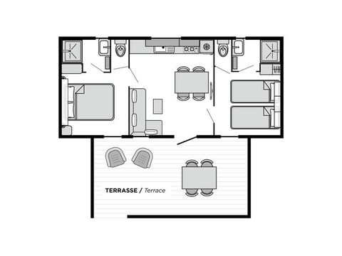MOBILHOME 4 personnes - Olbia CONFORT Climatisé - Quartier Piéton