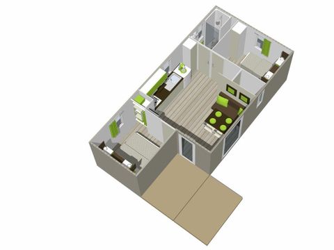 MOBILHOME 6 personnes - RESIDENTIEL 2 chambres 4/6 pers. 