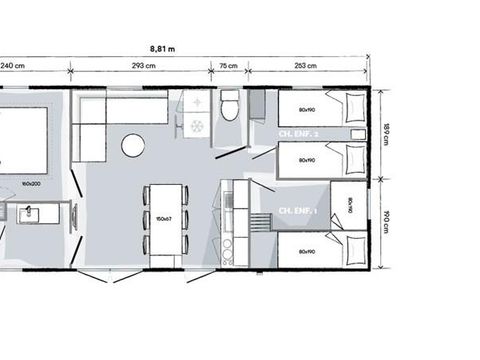 MOBILHOME 6 personnes - LE COTTAGE 3 CHAMBRES CLIMATISE  + LAVE VAISSELLE