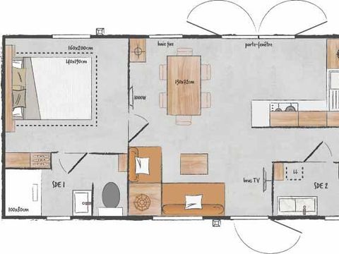 MOBILHOME 9 personnes - PREMIUM TRIBU SELENIA SUITE - 8/9 Pers - Draps et serviettes inclus