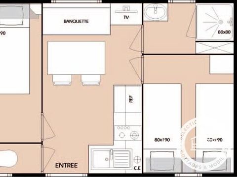 MOBILHOME 4 personnes - Loisirs 3 Pièces 4 Personnes + TV