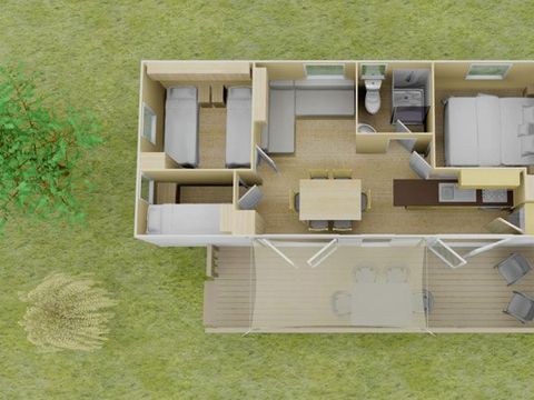 MOBILHOME 6 personnes - Premium | 3 Ch. | 6 Pers. | Terrasse surélevée | Clim.