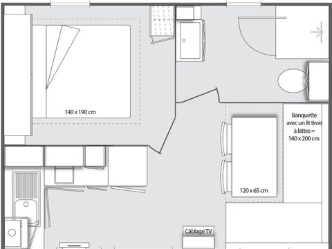 Mobilhome 2 personnes - Standard 1 chambre