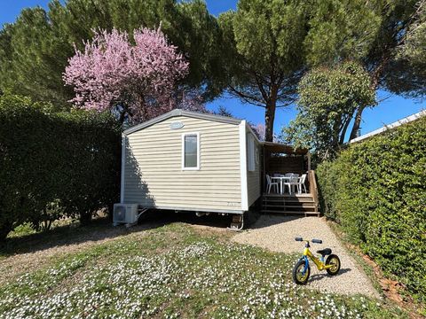 MOBILHOME 4 personnes - Loggia Confort 24 m² 2 chambres + terrasse couverte + TV
