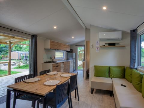 Mobilhome 4 personnes - Mobil-Home Premium 33m² Bali - 2 chambres + Terrasse couverte + Lave-vaisselle + TV + CLIM 4 pers