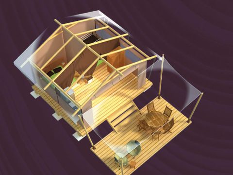 HÉBERGEMENT INSOLITE 5 personnes - TENTE LODGE sans sanitaires