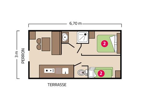 Unique 4 personnes - Roulotte 4 personnes (quartier piétonnier)